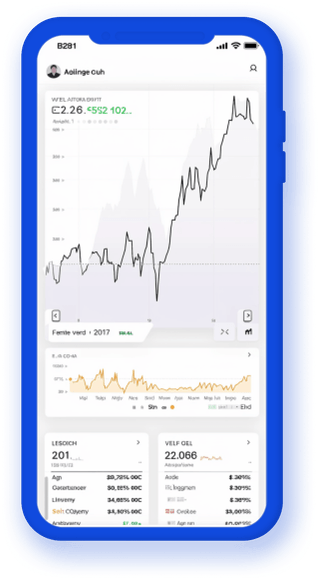 Aplicación móvil de seguimiento de cartera con estadísticas cripto en tiempo real